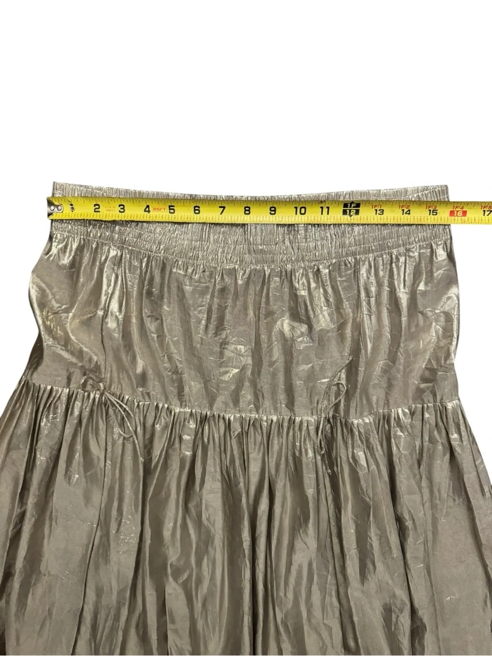 NWT Calypso St. Barth Lourdes Champagne Metallic Parachute Skirt Size 2